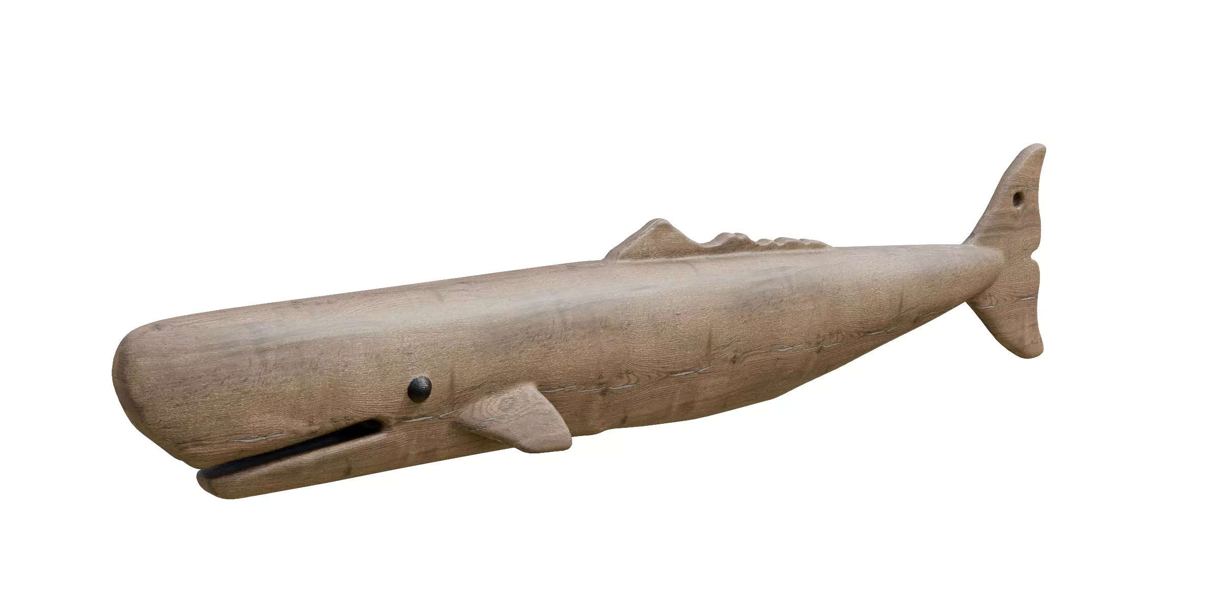 Oak Wood Whale Wall Accent Low-poly 3D model