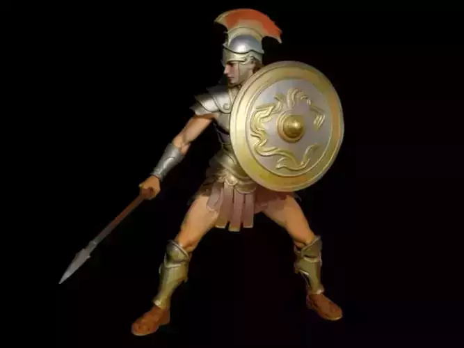 3D model Ancient Egyptian Warrior Game Ready High Low Poly VR / AR ...