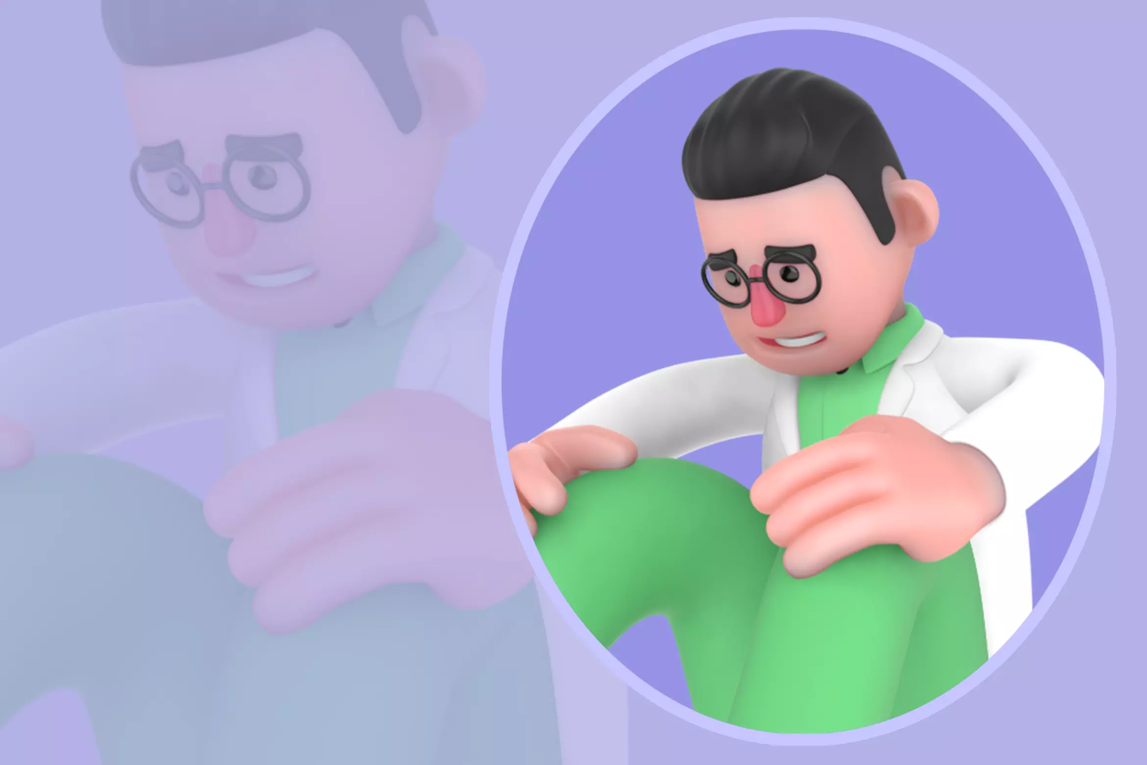 Stylized 3D Sad Biologist - Cartoon Scientist 3D model