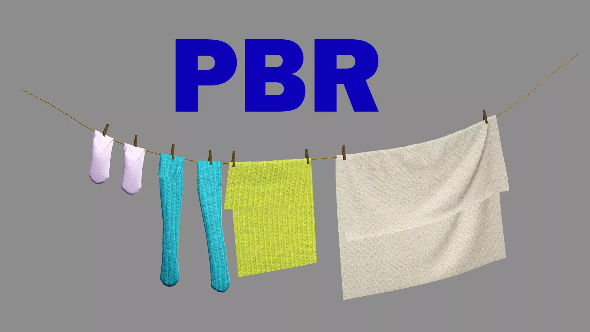 Drying Washing Clothes Line 03 Low-Poly 3D Model Low-poly 3D model