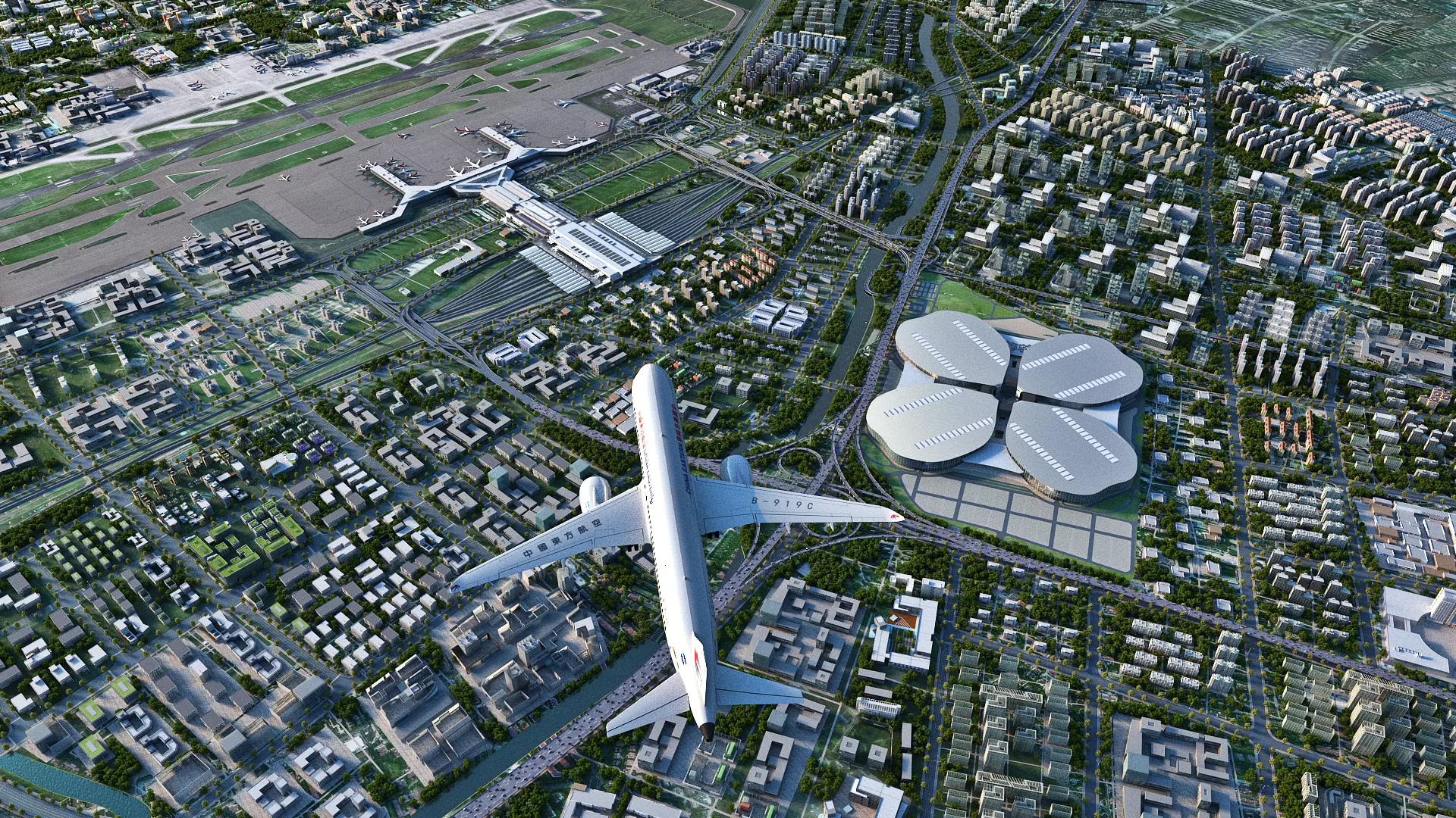 Shanghai Hongqiao Airport Hongqiao Railway Station 3D model