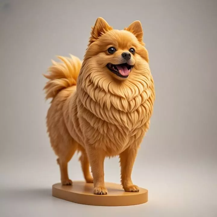 3754 Laughing Pomeranian Full Color 3D Model STL 3D print model