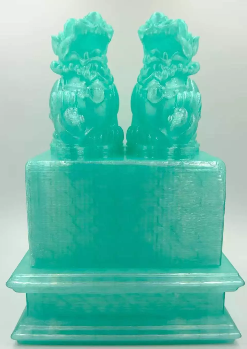 Imperial Guardian Pixiu Seal Storage Box Jade and Marble Styles 3D print model