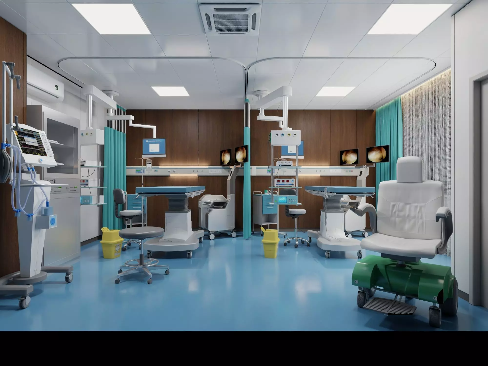 Modern Operating Room Surgical Interior PBR Game Ready Low-poly 3D model