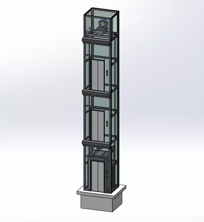Elevator Center Opening Door Side Counterweight 3D model