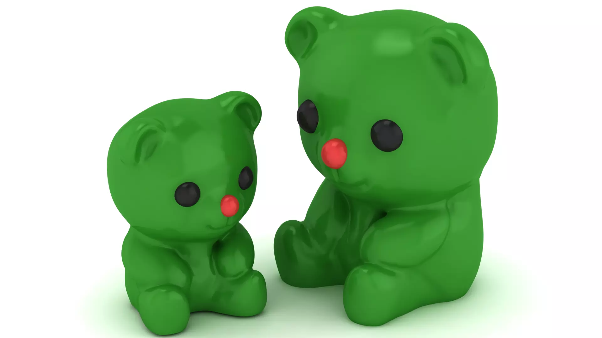 Glossy Plastic Teddy 3D Model Set 3D print model