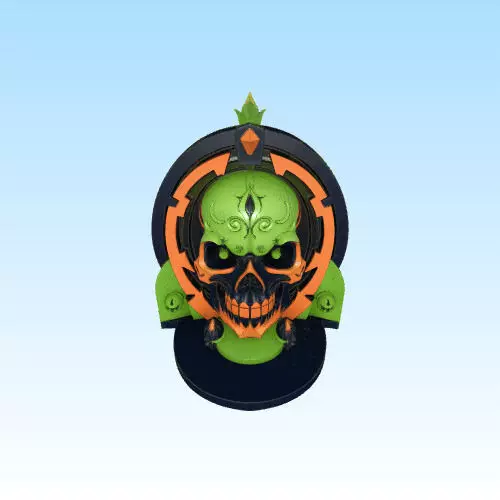 3759 Color 3D Model of Halloween Skull Totem Style STL Free 3D print model