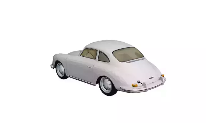 1955 Porsche 356 Low Poly Classic Sports Car Low-poly 3D model 4