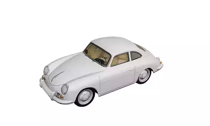 1955 Porsche 356 Low Poly Classic Sports Car Low-poly 3D model 3