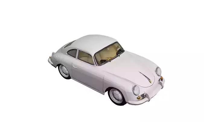 1955 Porsche 356 Low Poly Classic Sports Car Low-poly 3D model 2