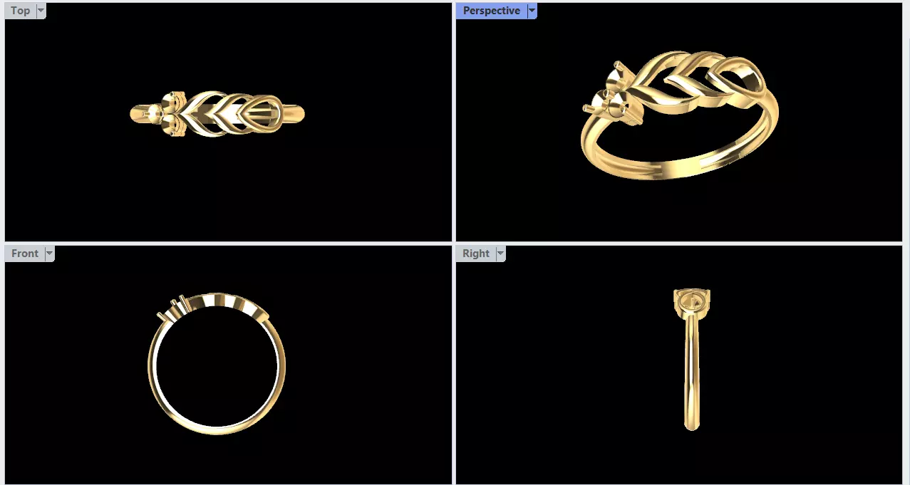 lightweight gold ring Free 3D print model
