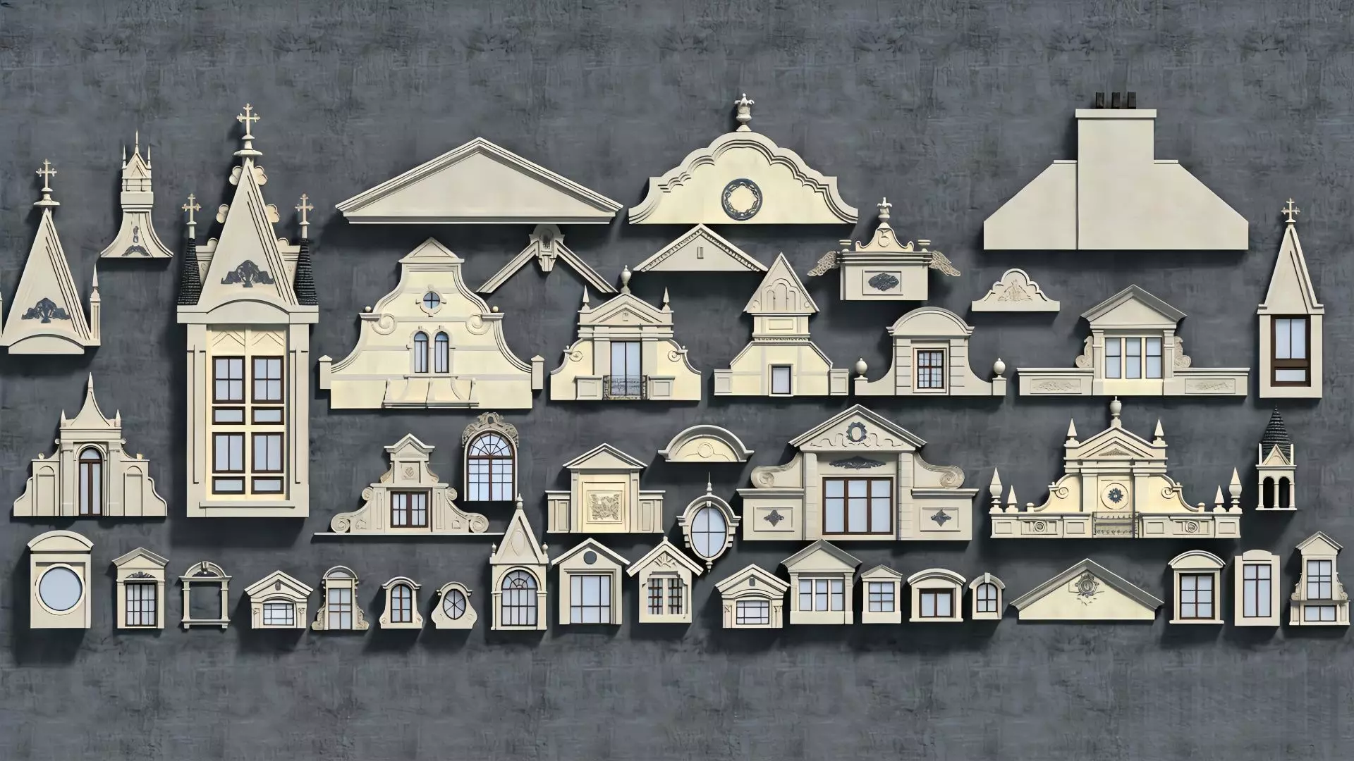 European architectural components 3D model