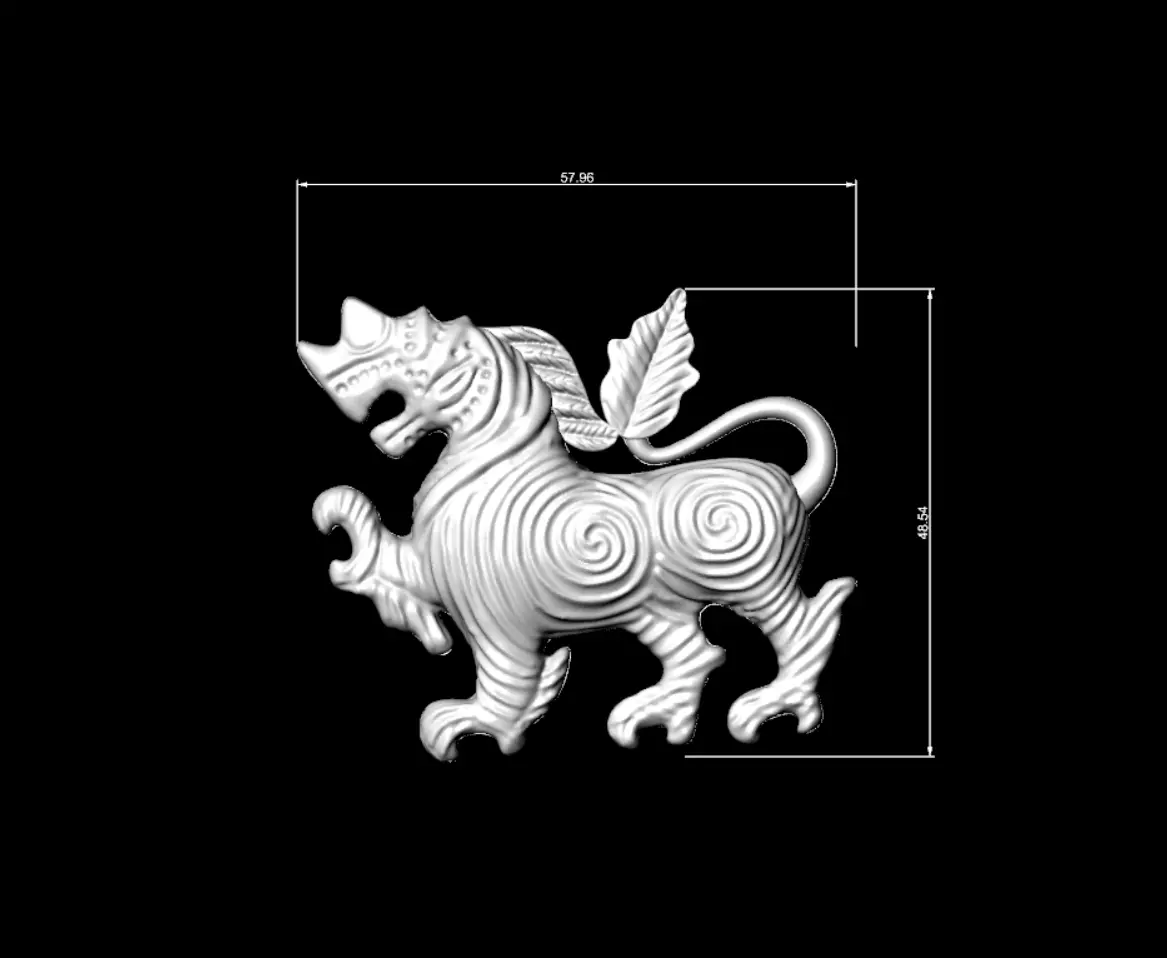 Gajasingha elephant head and a lion body 3D print model