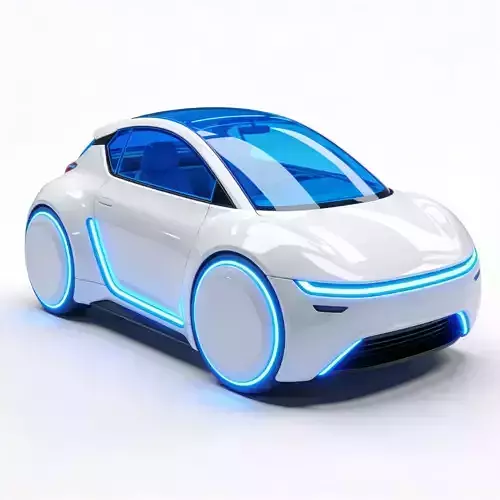 Futuristic Sci-Fi Compact Car 3D Model