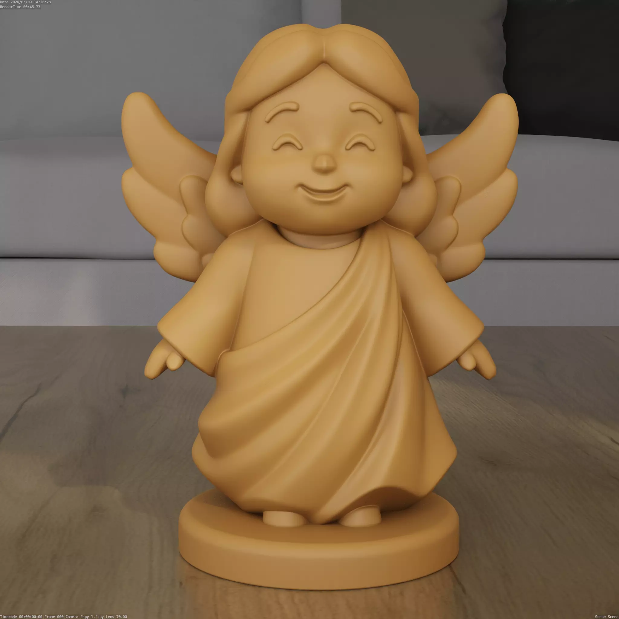 Cute Angel 3D Print STL File with 2 Bases Home Decor Gift 3D print model