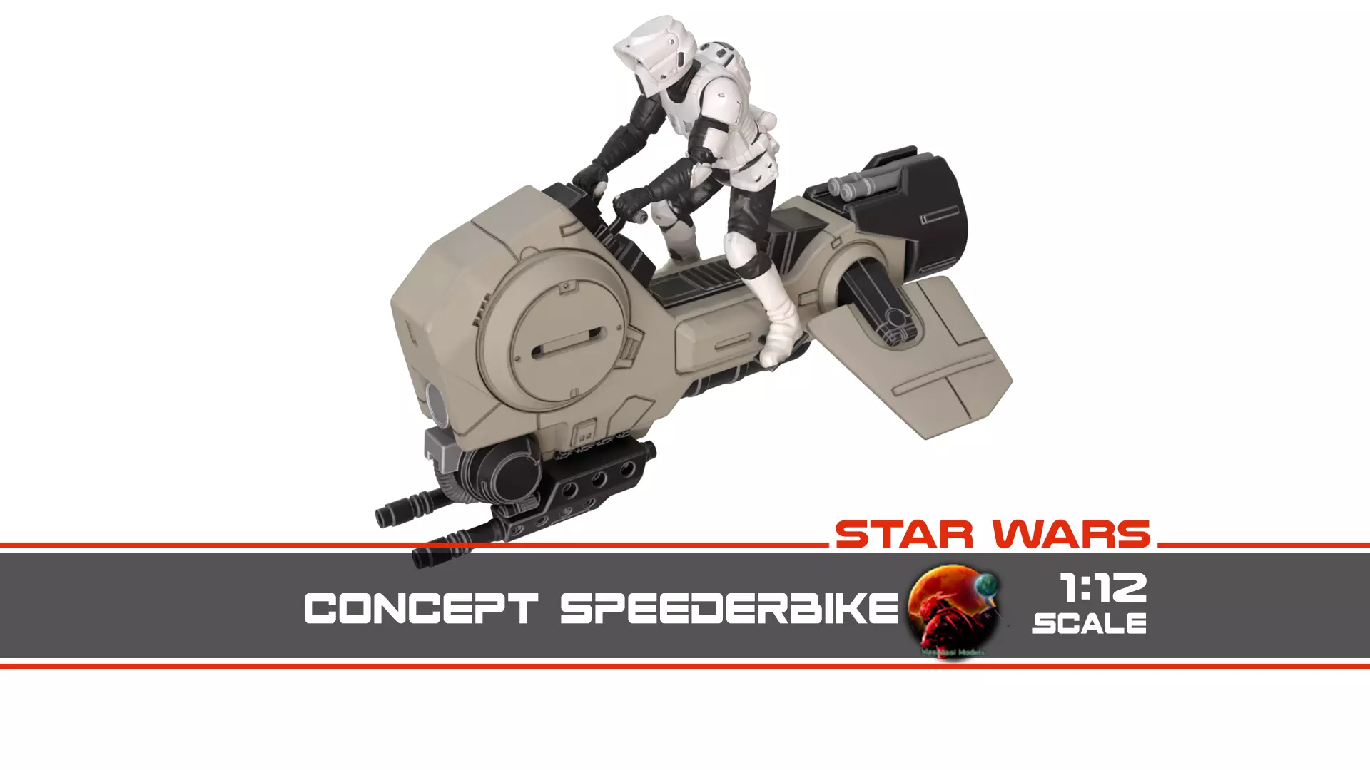 Concept Speederbike 1-12 scale Blackseries 3D print model