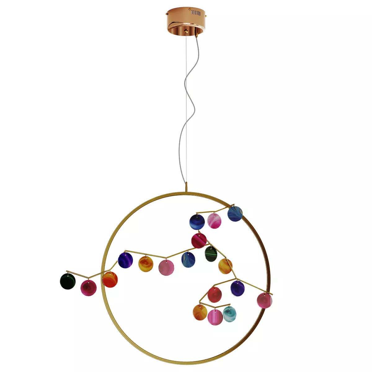 Agate Stone Chandelier Modern Pendant Light Low-poly 3D model