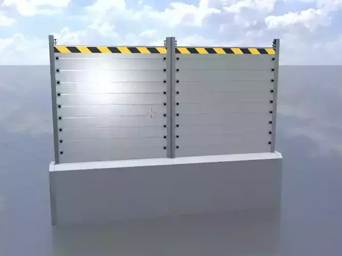 Aluminum flood protection wall concrete foundation 3m x 4m