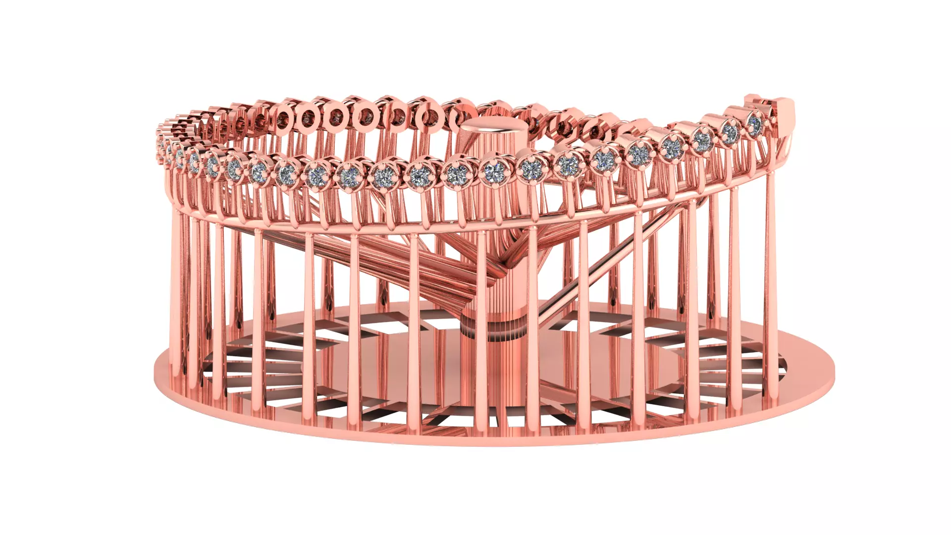 1st Cubic Zirconia Tennis Chain Bracelet 3D print model