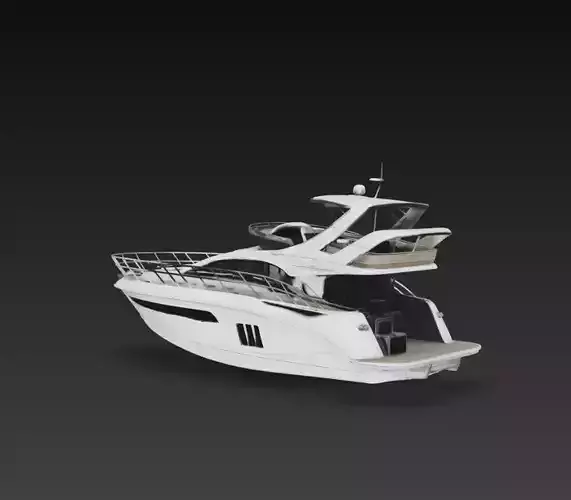 High-End Flybridge Cabin Cruiser Yacht Detailed Marine