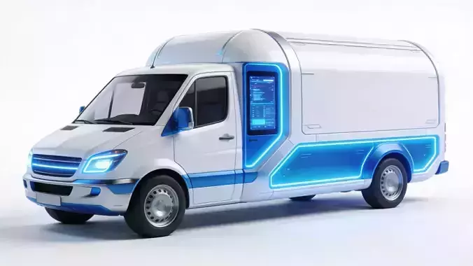 Futuristic Sci-Fi Smart Delivery Van 3D Model