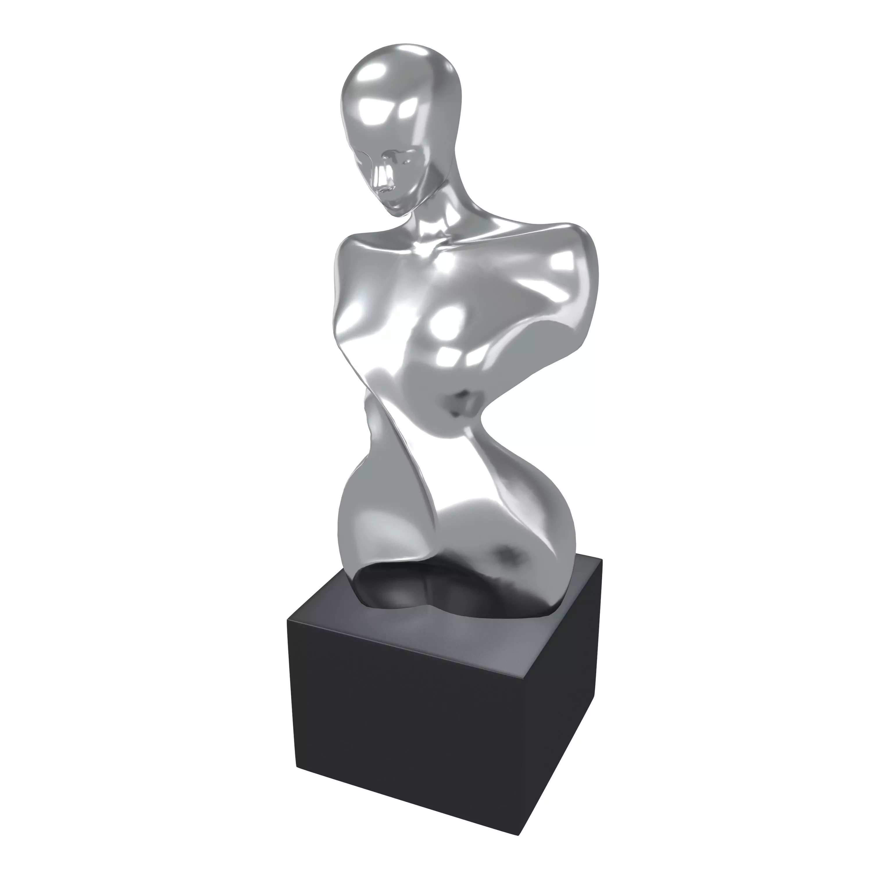Abstract Woman Half Body Shape Sculpture v2 002 Low-poly 3D model