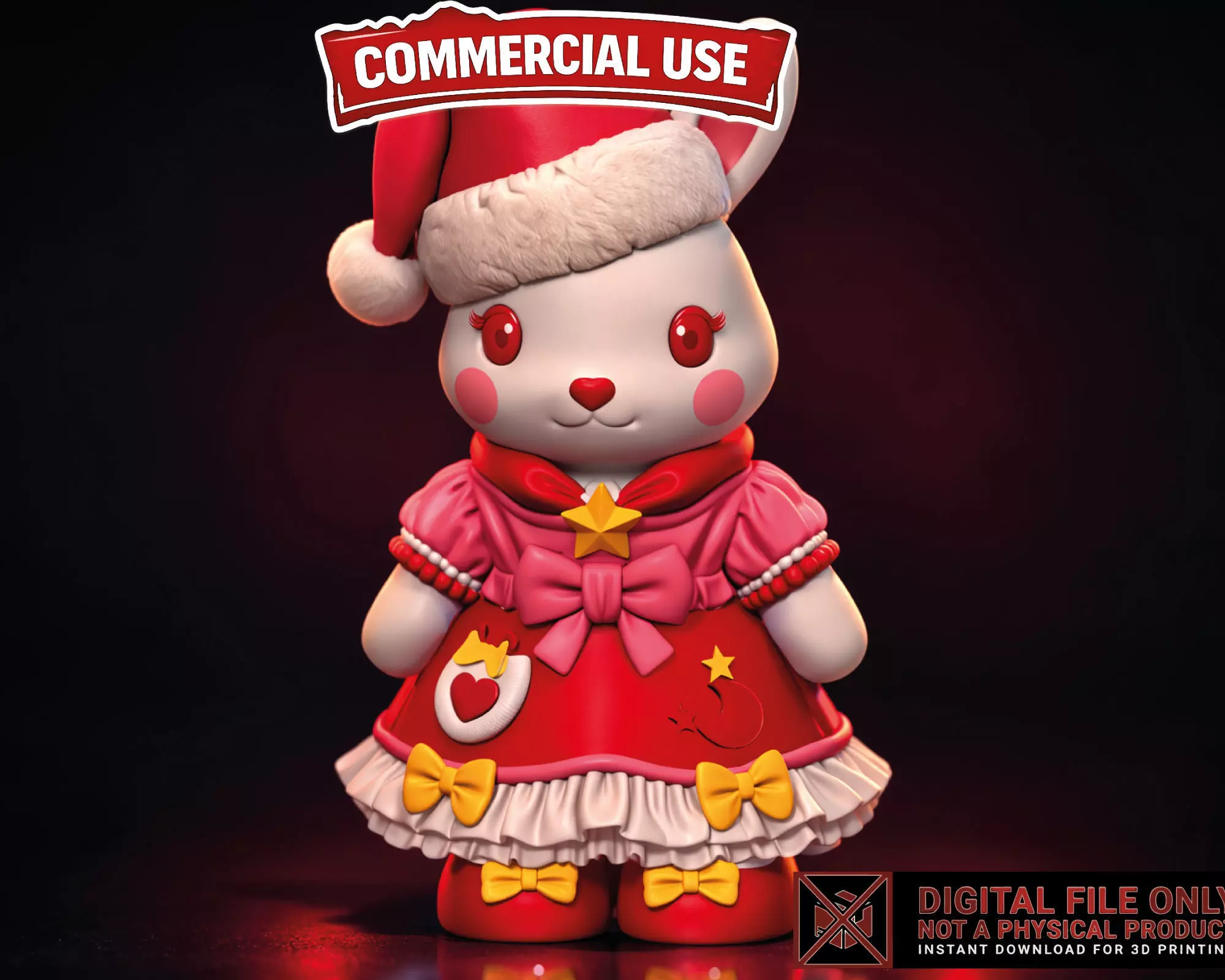 Cute Easter Bunny Doll Figure 3D print model