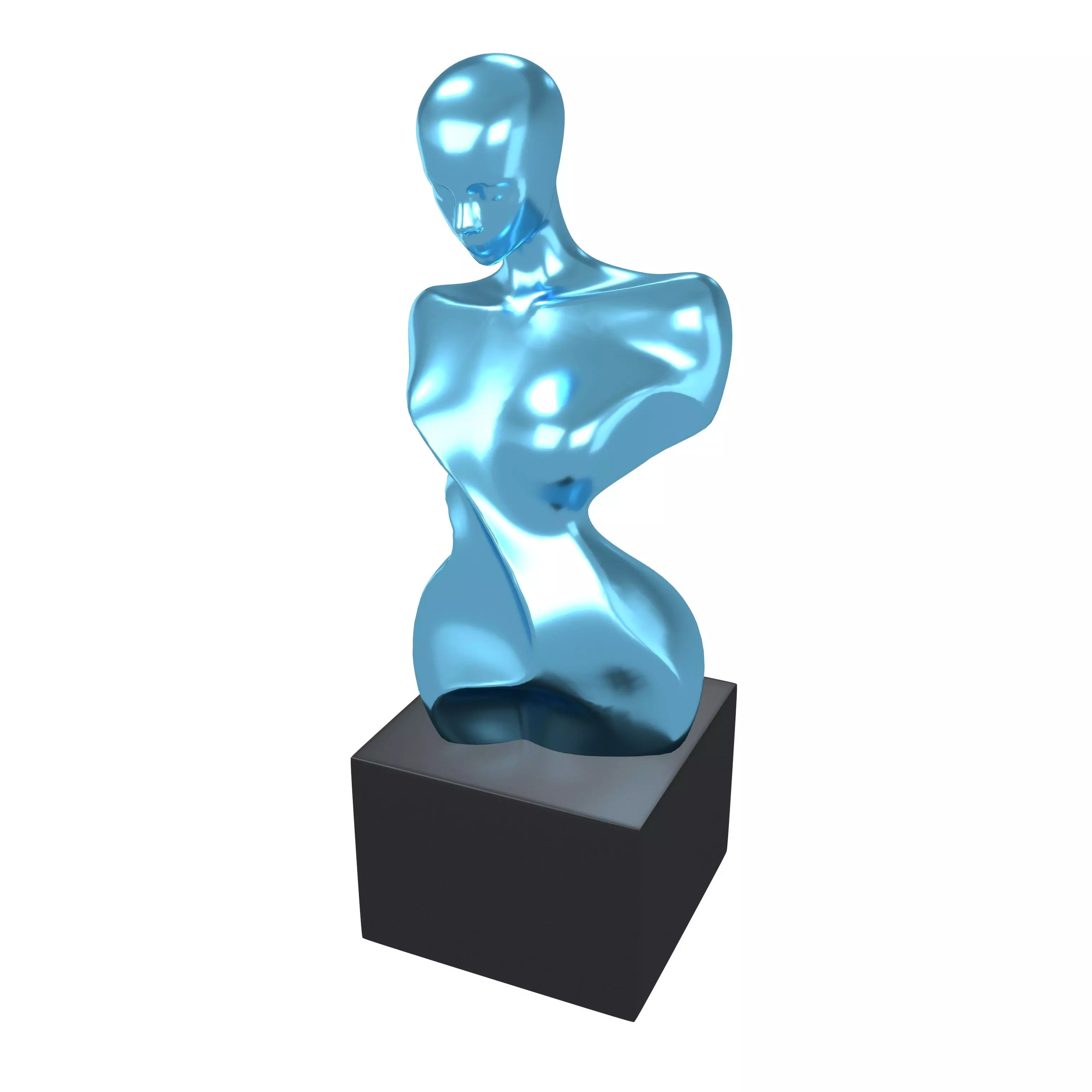 Abstract Woman Half Body Shape Sculpture v2 005 Low-poly 3D model