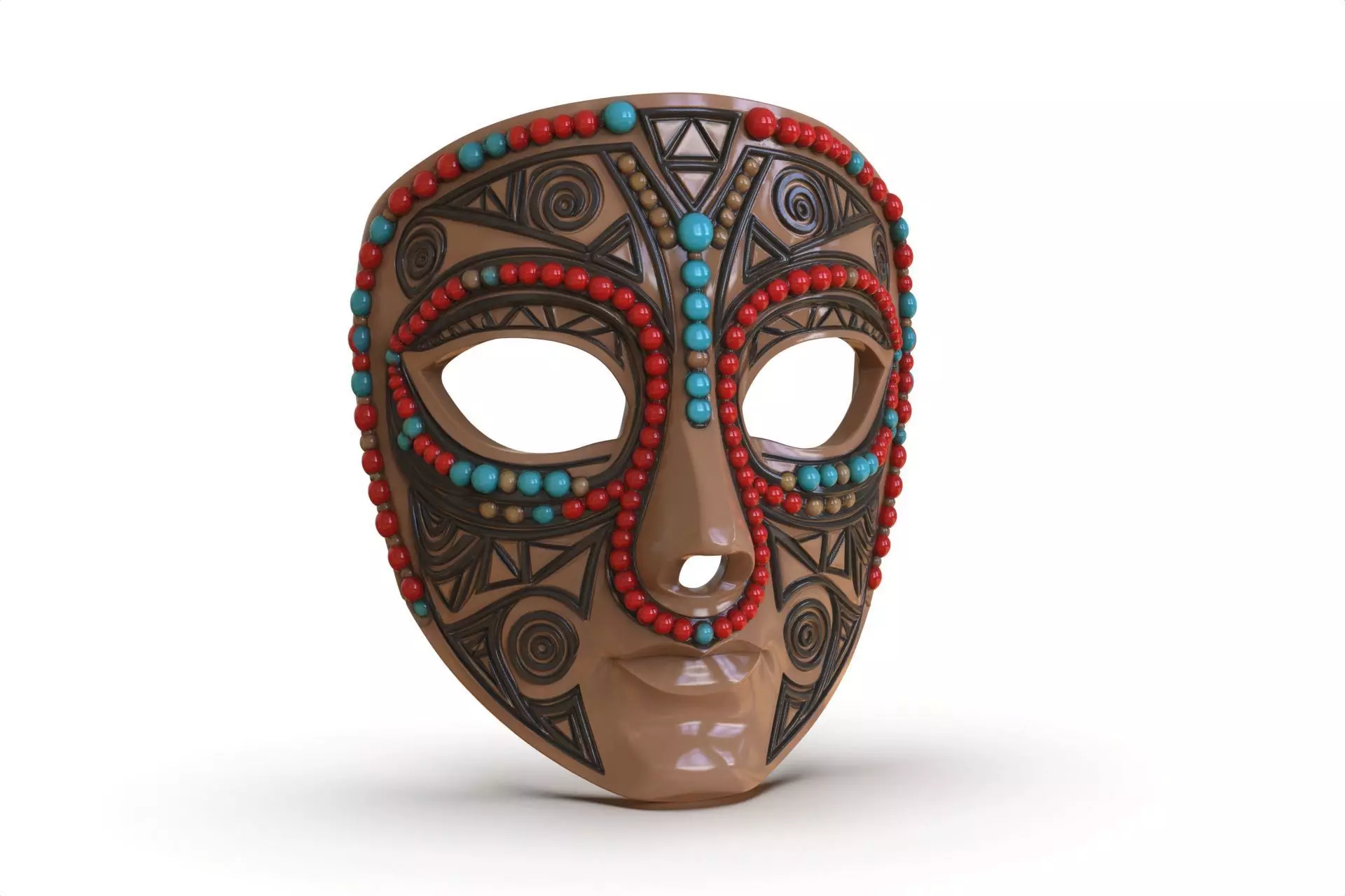 Tribal Beaded Mask Wall Decor 3D print model