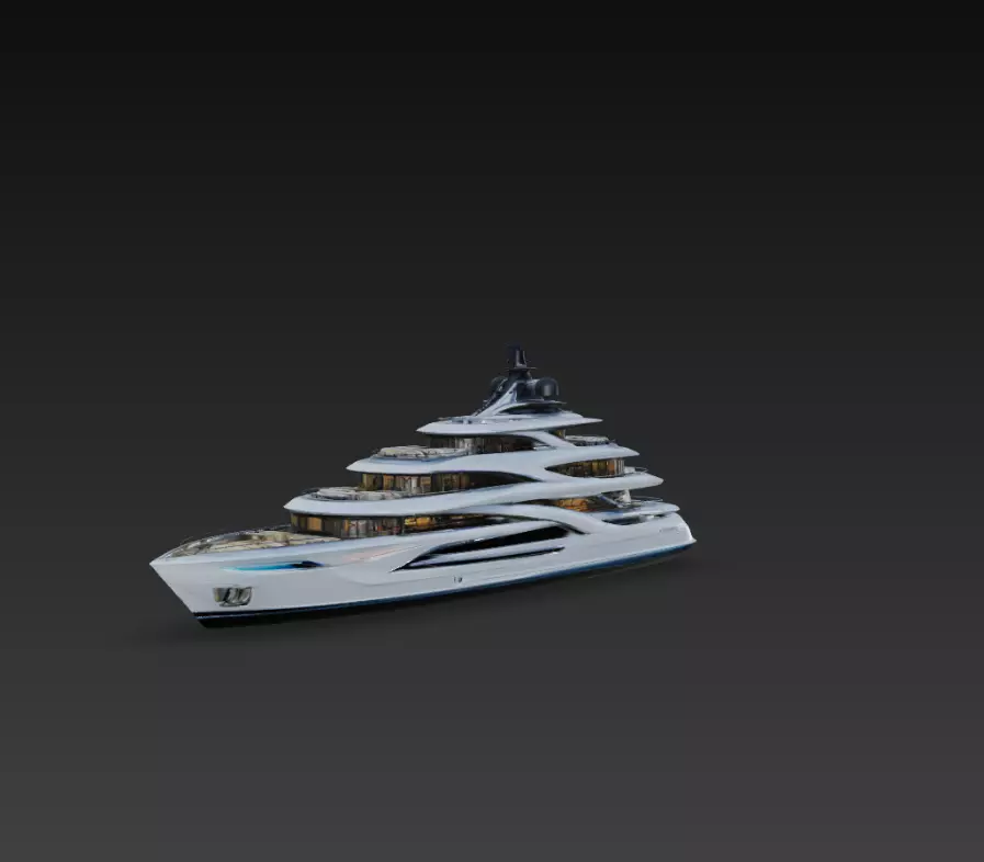 Futuristic Luxury Super Mega Yacht 3D print model