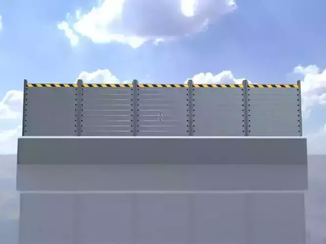 High-water protection wall with concrete foundation 3m x 10m