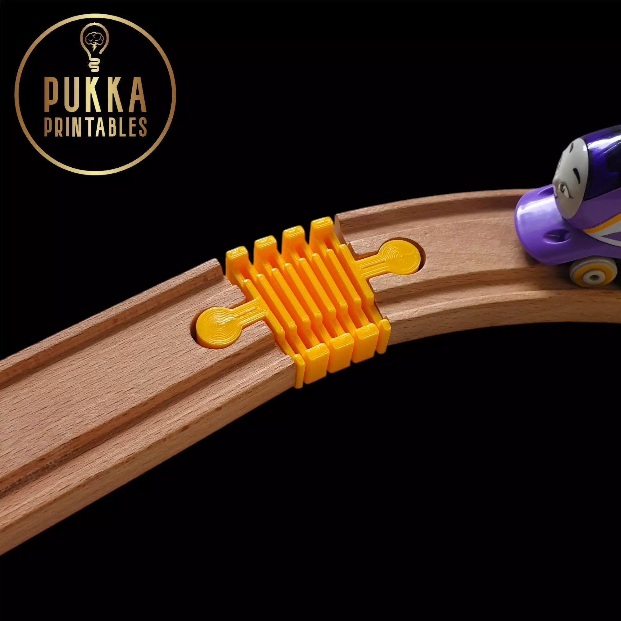 Flexible Wooden Train Track Flex Connector Wooden Railway STL 3D print model