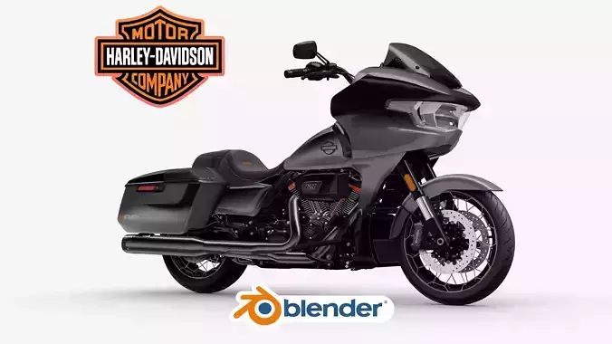 2025 Harley Davidson Road Glide CVO Motorcycle Bike Low-poly 3D model