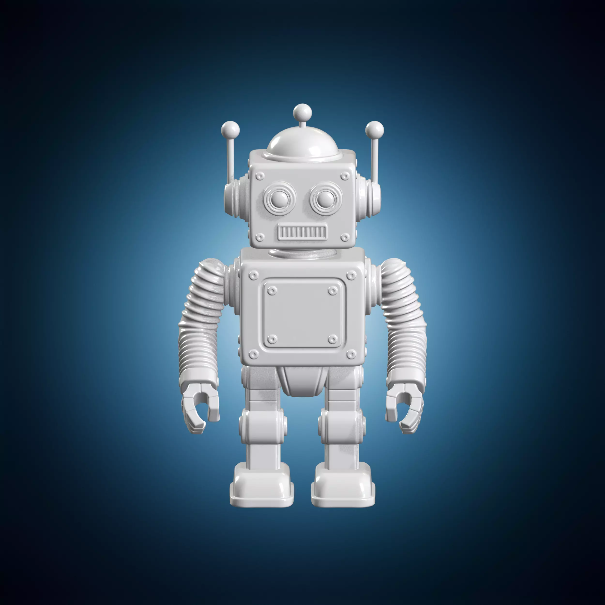 Retro Robot Boxy Vintage 3D Print Model 3D print model