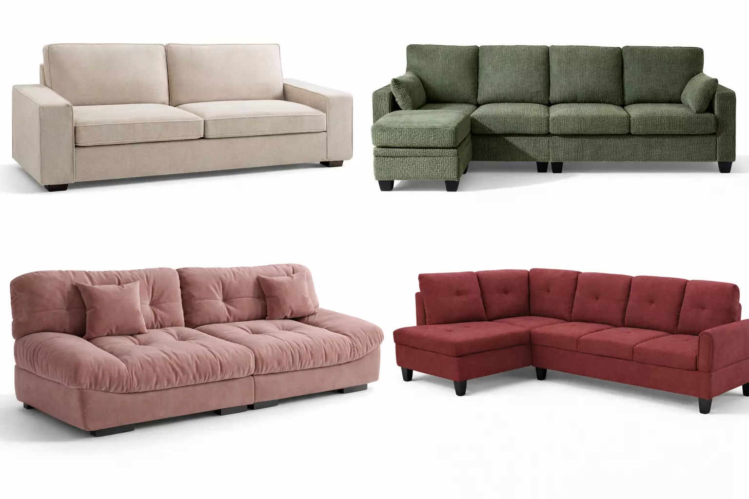 Modern Sofa Collection Pack 4 Sofa 3D Models Low-poly 3D model