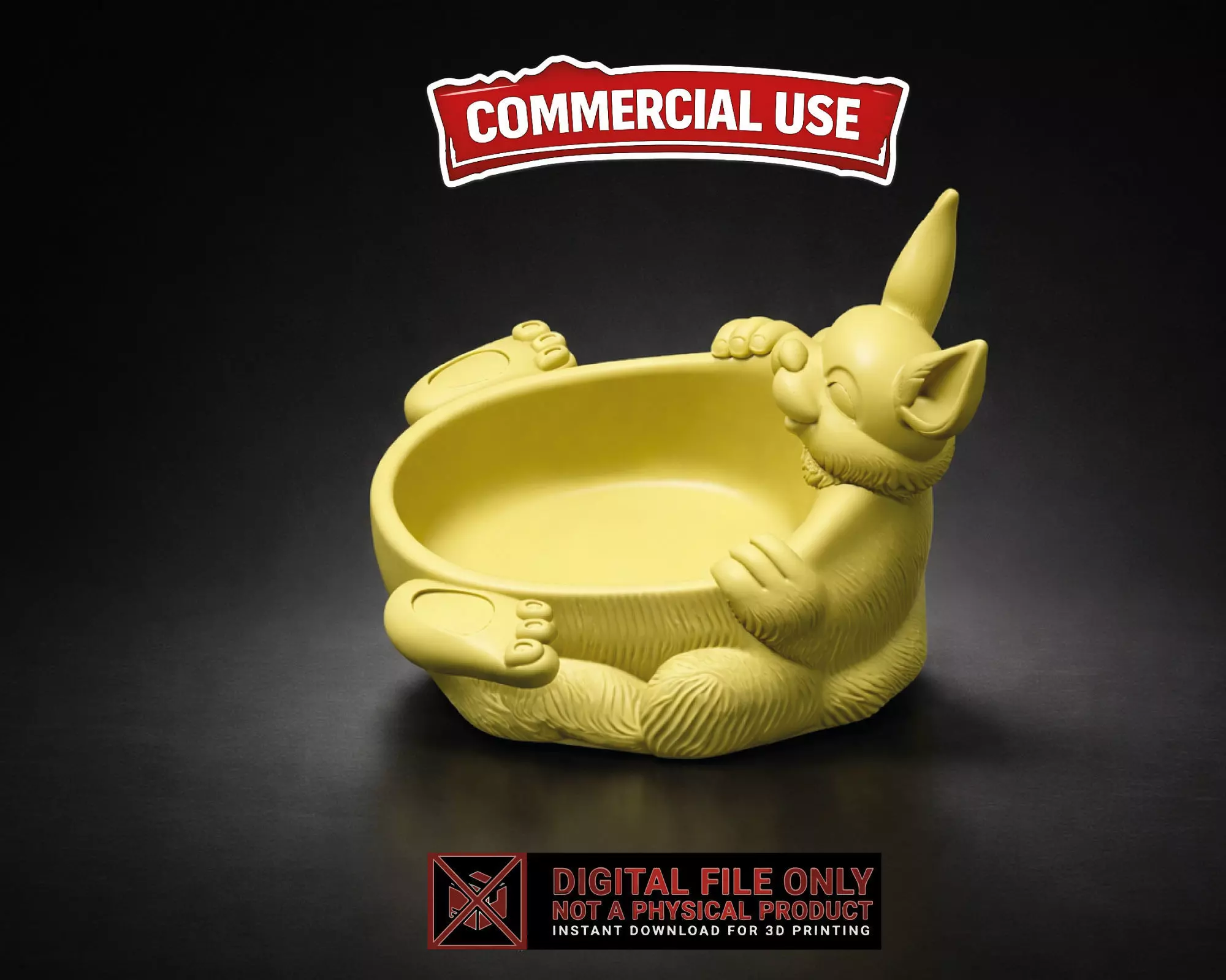 Cute Easter Bunny Bowl Holder Spring Bunny Dish 3D print model