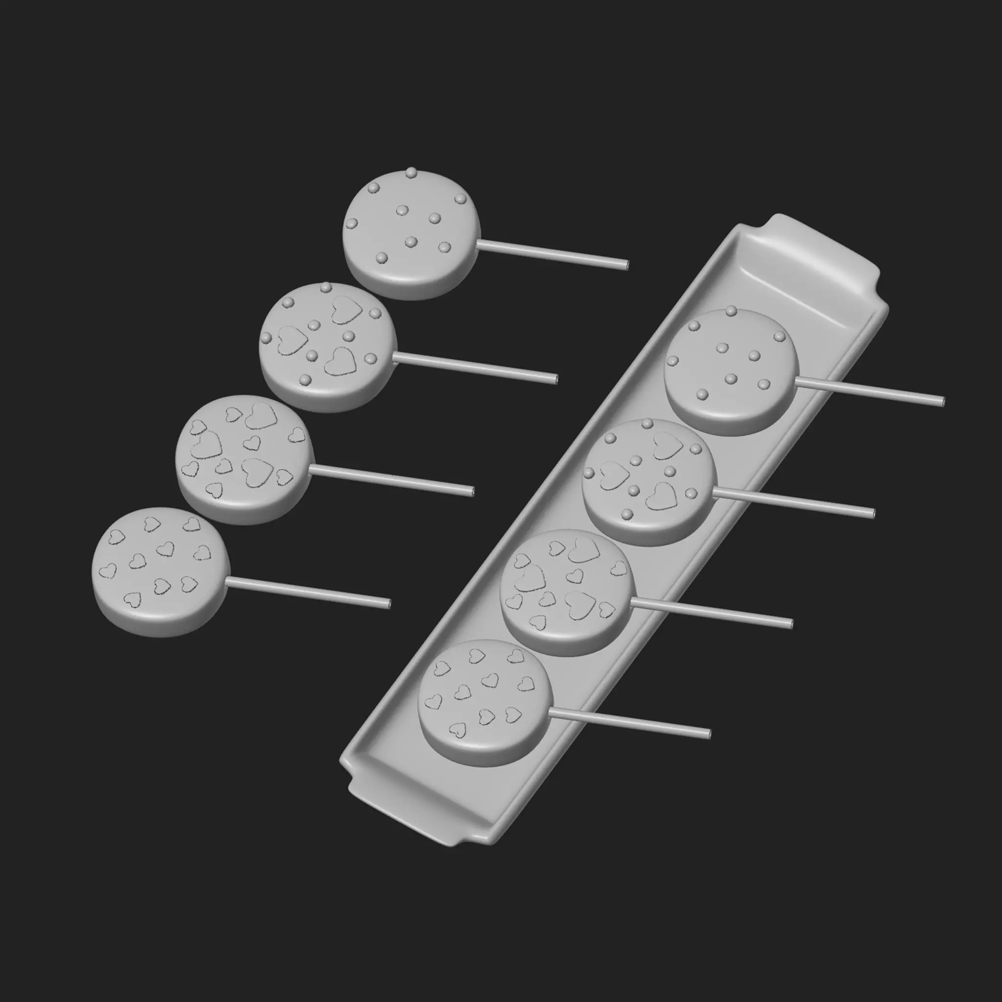 Valentines Cake Pops 3D print model