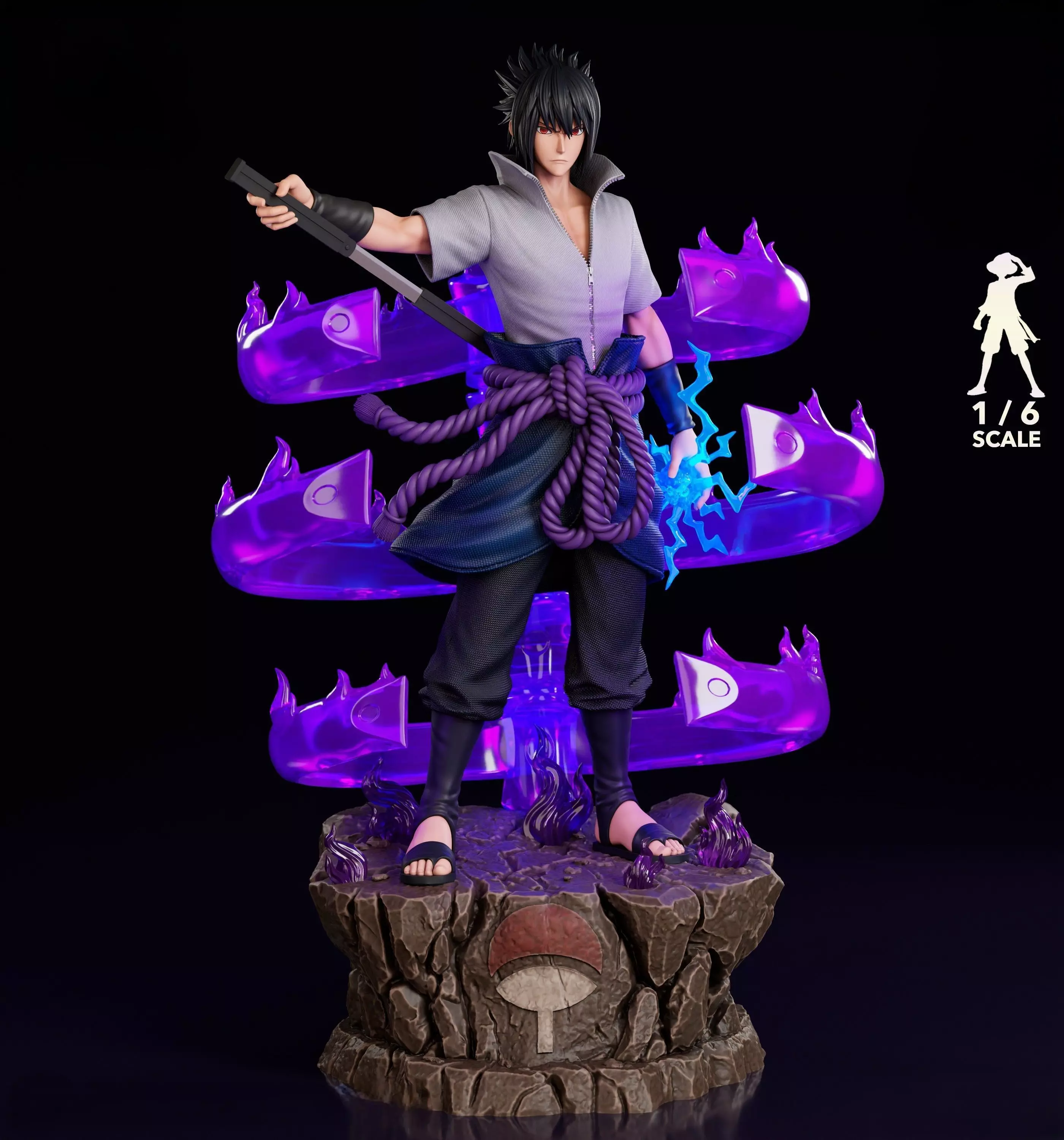 Sasuke Uchiha Anime Naruto 3D Printable Model STL 3D print model