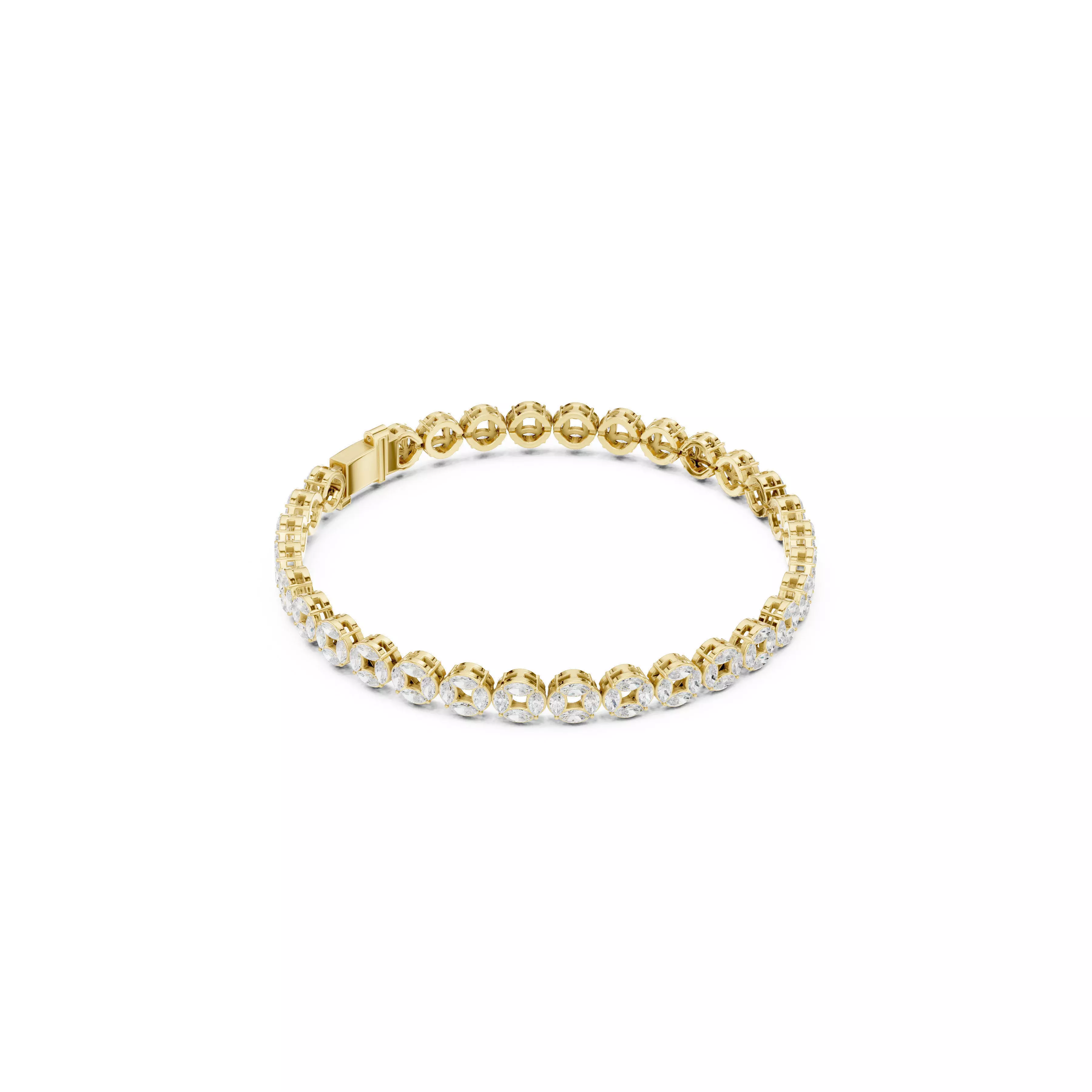Modern Jewelry Round Circle Unisex Halo Diamond Tennis Bracelet 3D print model