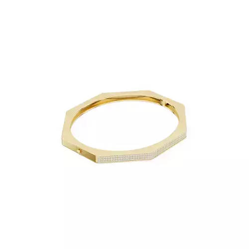 Modern Jewelry Octagonal Multi Row Unisex Diamond Bracelet CAD