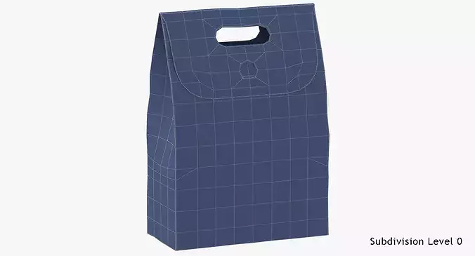 Recycled Paper Bags 02 01 Silver 3D model 2