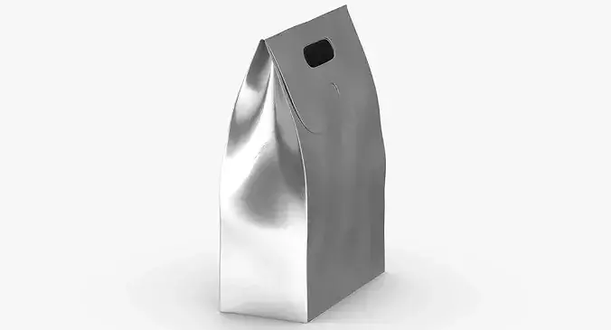 Recycled Paper Bags 02 01 Silver 3D model 5