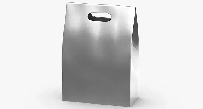 Recycled Paper Bags 02 01 Silver 3D model 6