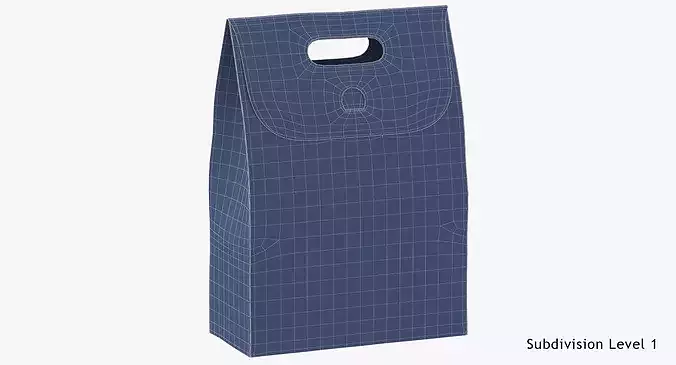 Recycled Paper Bags 02 01 Silver 3D model 3
