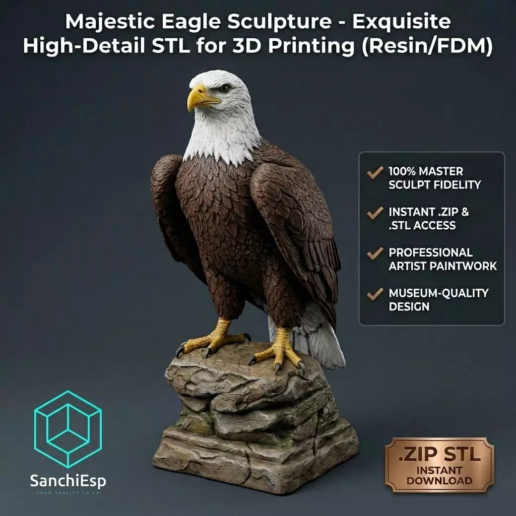 Majestic Executive Eagle 3D Office Sculpture 3D print model