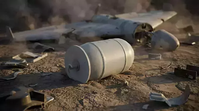 Warhead of an russian Shahed-136 Kamikaze Drone Geranium-2