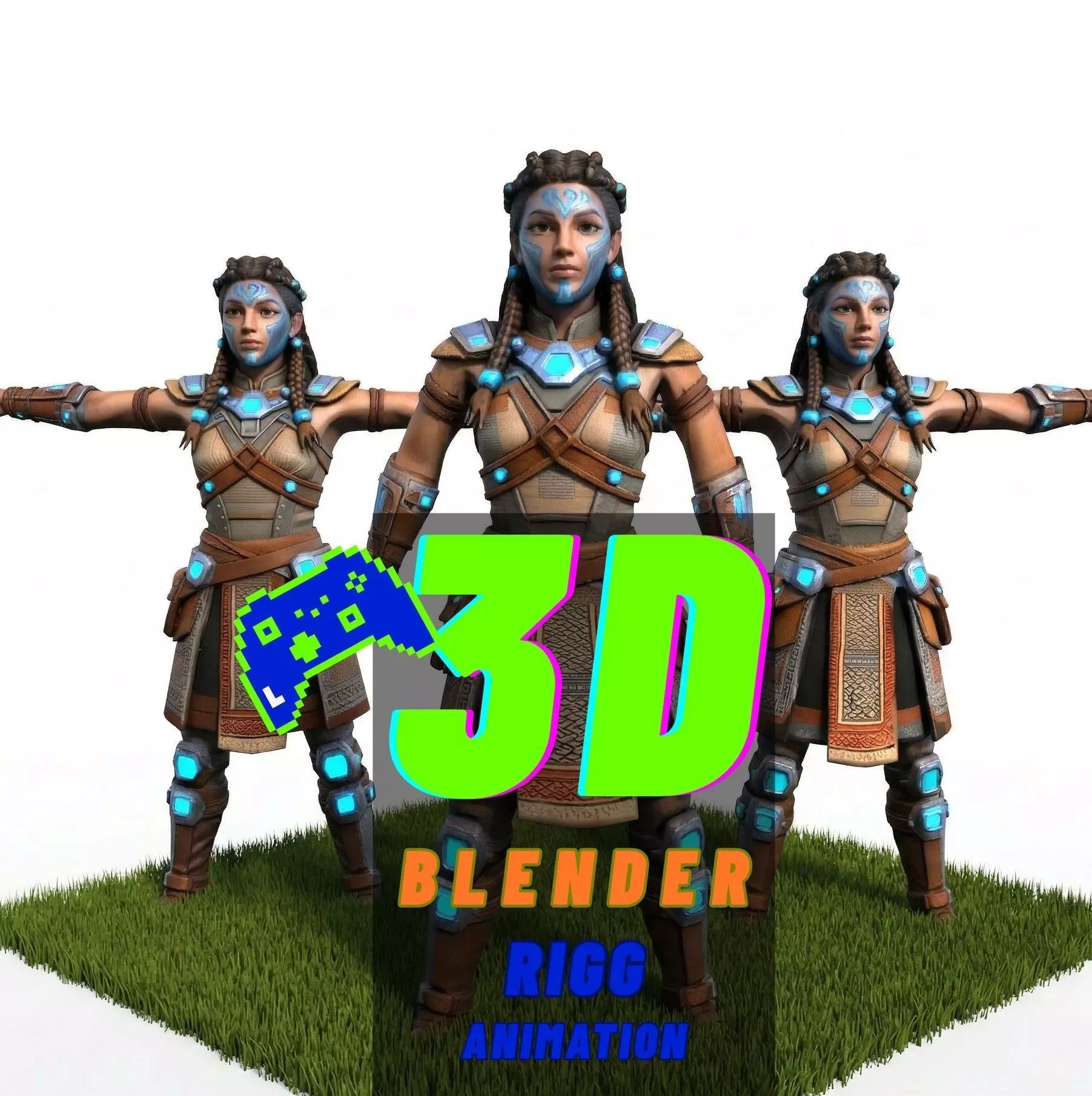 warrior woman 3d- blender 3D model