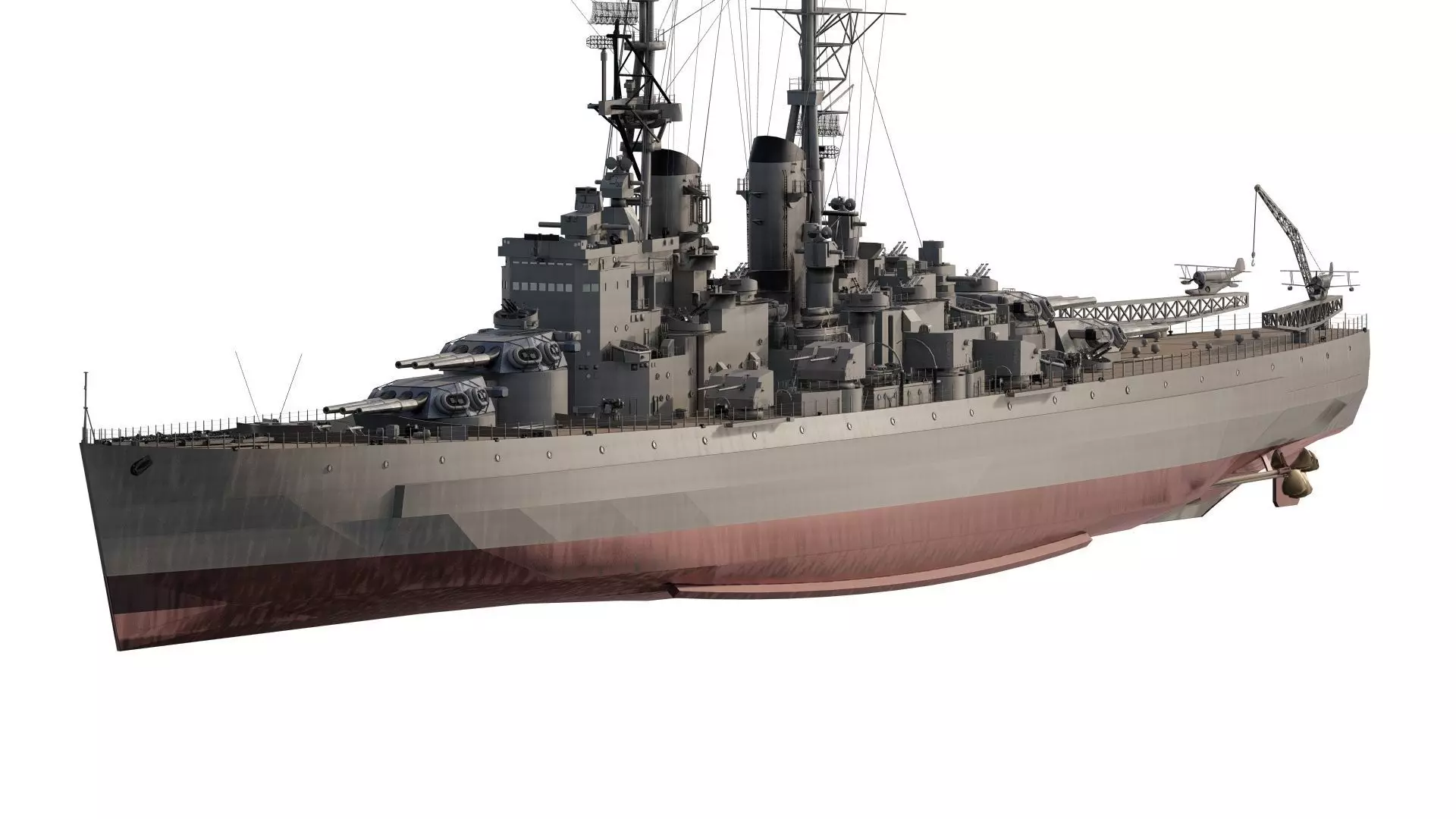WW2 US NAVY HEAVY CRUISER BASED ON USS DALLAS 3D model