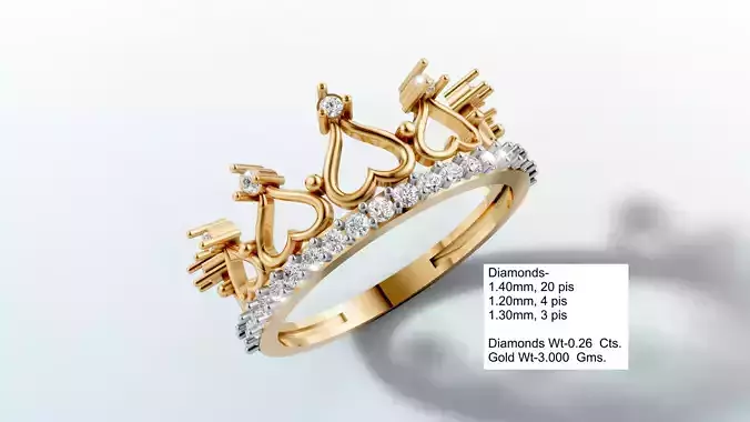 Women Crown Ring  9
