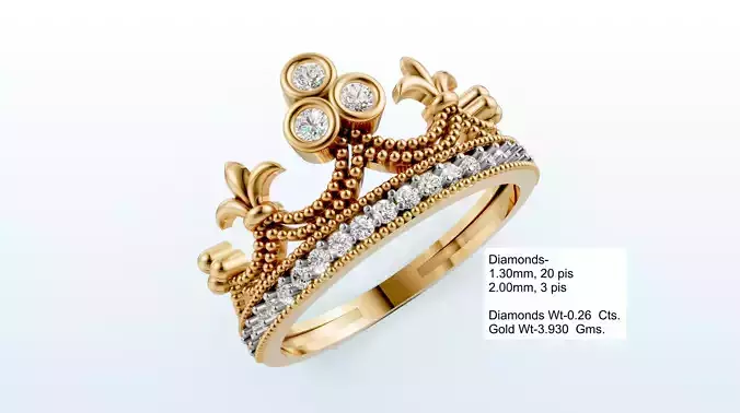 Women Crown Ring  15
